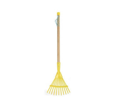 B&Q -  Janod Happy Garden Childrends Leaf Rake With Wooden Handle 3 Years +