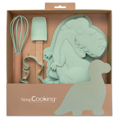 Eddingtons Childs Baking Set 4 Piece Dinosaur Baking Set