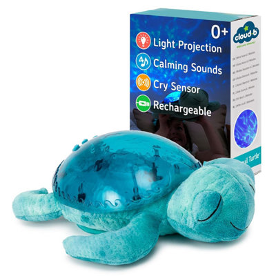 Cloud B Musical And Bright Turtle Night Light Baby Ocean Projector With Soothing Sounds Rechargeable & Eco-Friendly Tranquil Aqua from B&Q