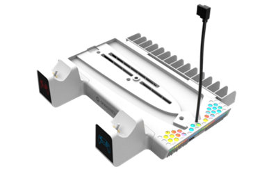 Nexus 5 Ps5 And Ps5 Slim Cooling And Charging Stand White Oniverse - Image 2
