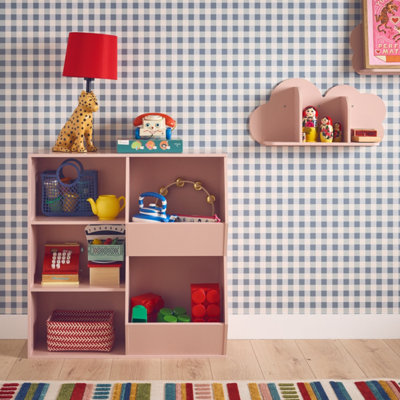 B&Q - SweeekChildren's Storage Unit 3 Shelves And 2 Storage Spaces Tobias Pink 80X23.8X82.5 Cm