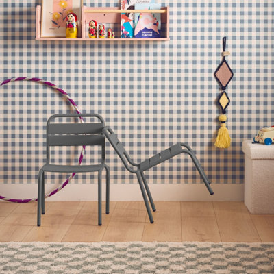 Sweeek. Pair Of Metal Chairs For Children Kristoff Anthracite