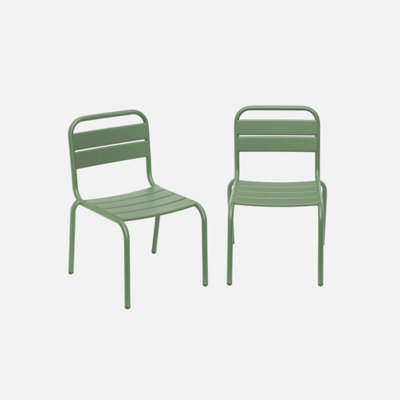 Sweeek. Pair Of Metal Chairs For Children Kristoff Khaki Green