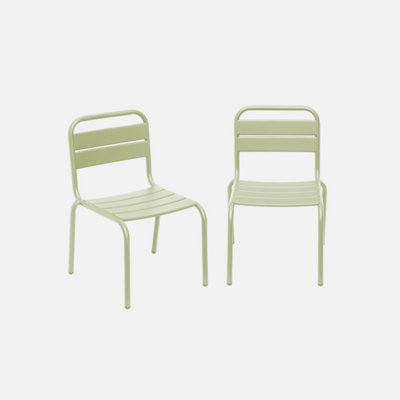 Sweeek. Pair Of Metal Chairs For Children Kristoff Vert Clair