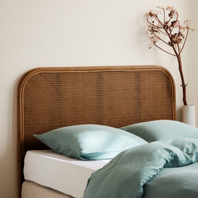 Sweeek Unisex Dark Brown Dark Rattan & Cane Headboard In | : Double - Image 2