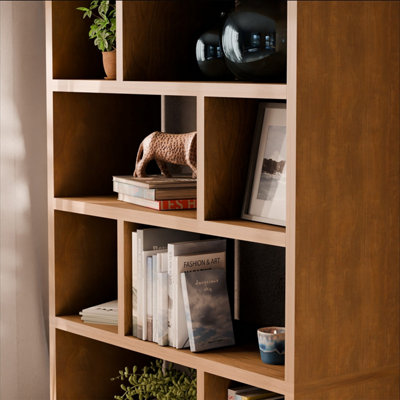 5-Tier Asymmetrical Bookshelf With 10 Compartments BrownSweeek from B&Q