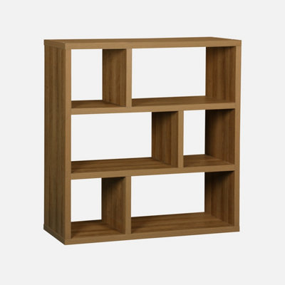 3-Tier Asymmetrical Bookshelf With 6 Compartments BrownSweeek from B&Q