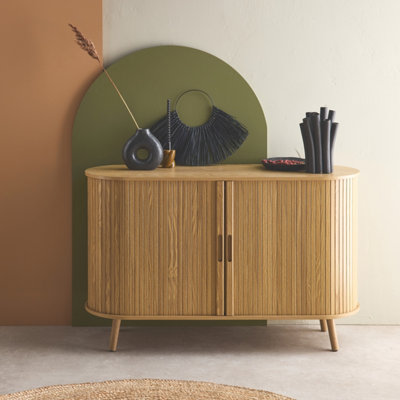 B&Q - Sweeek120Cm Scandi-Style Sideboard With 2 Sliding Doors Natural 120X40X75 CmLegacy