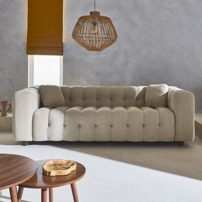 Sweeek3-Seater Sofa Upholstered In Textured Boucle Fabric Leon Beige 99X229X71 Cm from B&Q