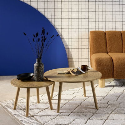 SweeekSet Of 2 Nepal Ash-Effect Round Coffee Tables from B&Q