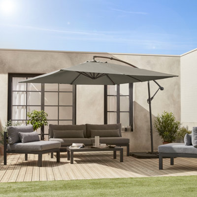 SweeekOffset Square Parasol 3X3MHardelot 3X3MKakiAnti-Return Crank Handle   Water-Repellent Fabric   Easy To Use from B&Q