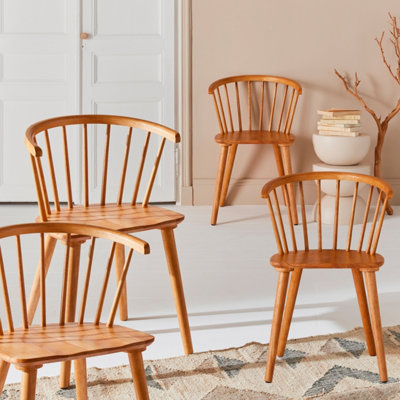 SweeekSet Of 4 Wooden And Plywood Chairs Natural 53X47.5X76 CmPaula