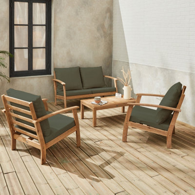 Sweeek4-Seater Wooden Garden Sofa Set Ushuaia Natural 123X82.7X74.6 Cm from B&Q