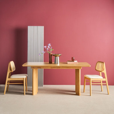 Sweeek6-8 Seater Rectangular Extendable Dining Table Rubberwood And Oak Veneer Natural 170X90X76 CmAlbane