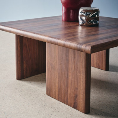 SweeekSquare Coffee Table Walnut Wood Effect Tilos  80X80X36 Cm from B&Q