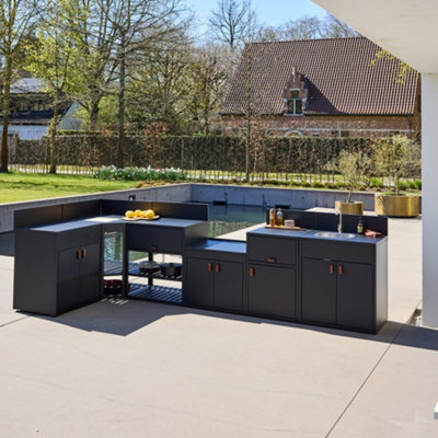 B&Q - SweeekOutdoor Kitchen 6 Steel Modules BlackThira