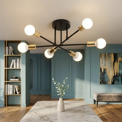  - Sputnik Chandelier Pendant Light Ceiling Fixture Led Compatible Vintage Style1 Pack