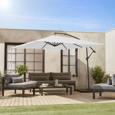 SweeekOffset Square Parasol 3X3M Off-White 300X295X250 CmHardelot from B&Q