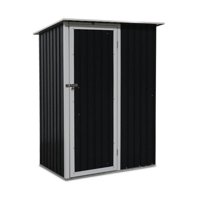 Alice's Garden (4.6 X 3.1Ft) 1.36M² Metal Garden Shed - Lys Grey And White - Tool Shed With Single Latch Door Ground Fixing Kit Supplied-26622 