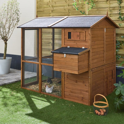 Wooden Chicken Coop For 4 Chickens With Nesting Box NaturalSweeek