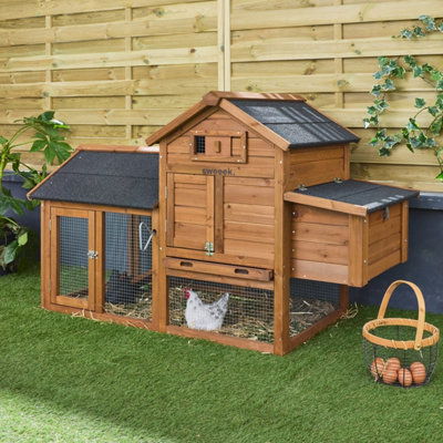 Wooden Chicken Coop For 3 Chickens With Nesting Box NaturalSweeek