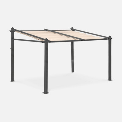 Sweeek3X4M Outdoor Retractable Aluminium Pergola With Canopy Murum Beige 355X290X251 Cm from B&Q