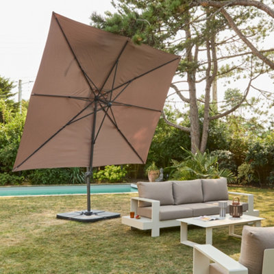 Sweeek3X4M Rectangular Cantilever Parasol Beige 284X376X255 CmAntibes 3X4 from B&Q