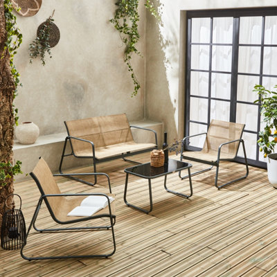 Sweeek4-Seater Metal Garden Sofa Set Silvi Anthracite 77X114X76 Cm from B&Q