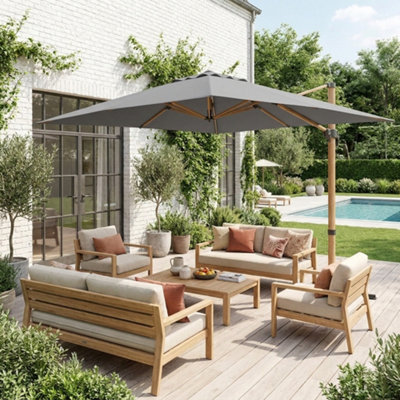 Sweeek3X4M Rectangular Cantilever Parasol Wimereux Grey from B&Q