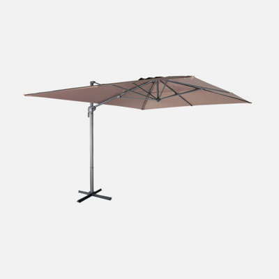 Sweeek3X4M Rectangular Cantilever Parasol Antibes 3X4 Beige-Brown from B&Q