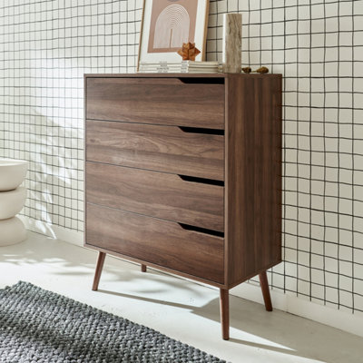Sweeek4-Drawer Chest With Walnut Wood Effect Walnut Wood-Effect 80X40X99 CmNepal from B&Q