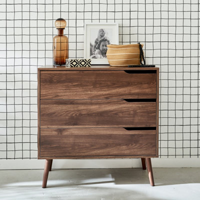 Sweeek3-Drawer Chest With Walnut Wood Effect Walnut Wood-Effect 80X40X80 CmNepal from B&Q