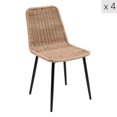 Nordlys Set Of 4 Metal And Fiber Dining Chairs Exotic Boho Dining Room from B&Q