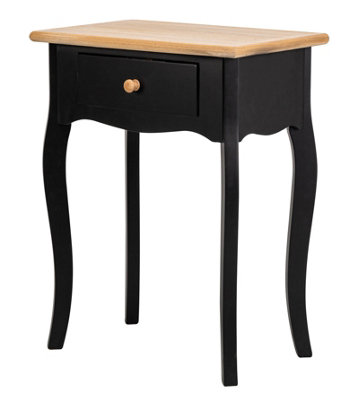 Nordlys Solid Wood Black Nightstand Classic Style Bedroom from B&Q