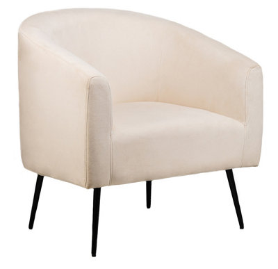 Nordlys Metal And Beige Velvet Lounge Chair Modern Design Style Living Room from B&Q