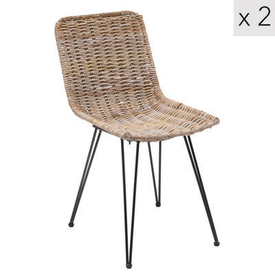 Nordlys Set Of 2 Metal And Fiber Dining Chairs Exotic Boho Dining Room from B&Q