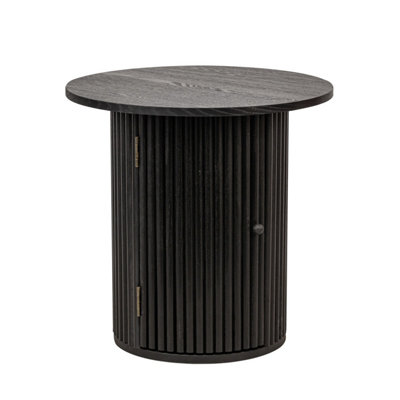 Nordlys Solid Wood Black Side Table With Storage Modern Design Style Living Room from B&Q