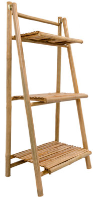 Nordlys 3-Tier Solid Bamboo Wood Shelf Modern Design Style Living Room from B&Q