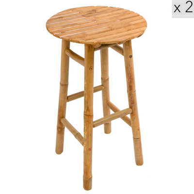 Nordlys Set Of 2 Solid Wood  Bar Stools Exotic Boho Dining Room from B&Q