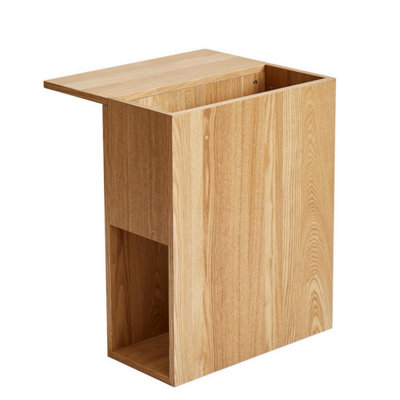 Nordlys Side Table With Storage In Solid Wood Brown Modern Design Style Living Room from B&Q