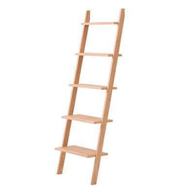 Nordlys Wall Shelf Ladder 5 Levels In Solid Wood And Natural Rattan Modern Design Style Living Room from B&Q