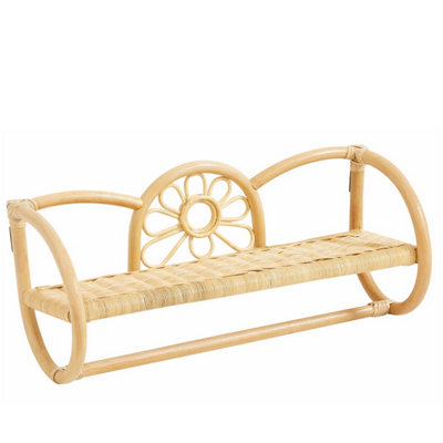 Nordlys Wall-Mounted Hanging Storage Shelf In Natural Rattan Brown Boho Style Bedroom from B&Q
