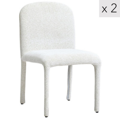 Nordlys Set Of 2 Metal And Beige Fabric Dining Chairs Modern Design Style Dining Room from B&Q