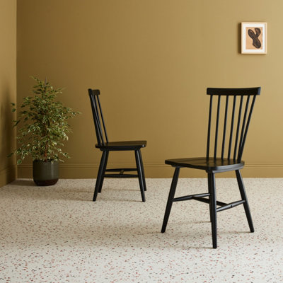 SweeekPair Of Wooden Dining Chairs Black 49X44X90 CmRomie