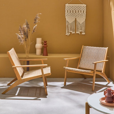 SweeekPair Of Chairs In Acacia Wood And Resin Belize X2 Natural 62X78X67 Cm