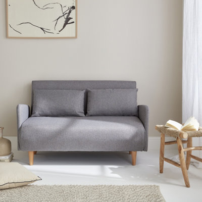Sweeek2-Seater Convertible Sofa Bed With Reclining Backrest Panam Light Grey from B&Q