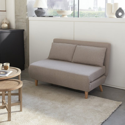 Sweeek2-Seater Scandi-Style Folding Sofa Bed Guesta Beige from B&Q