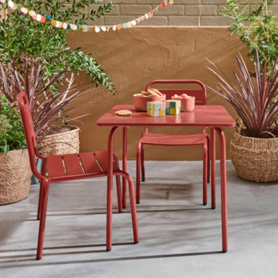Sweeek2-Seater Children's Table And Chair Set Terracotta 48X48X47 CmAnna Set