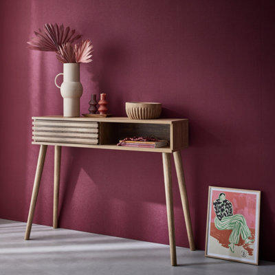 Sweeek100Cm Scandi-Style Console Grooved Wood Effect Madere Natural 29X100X81 Cm from B&Q