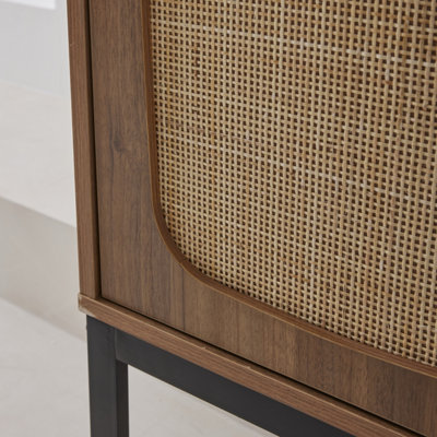 Sweeek165Cm Sideboard With Wood And Cane Effect Natural 80X40X165 CmRetro from B&Q